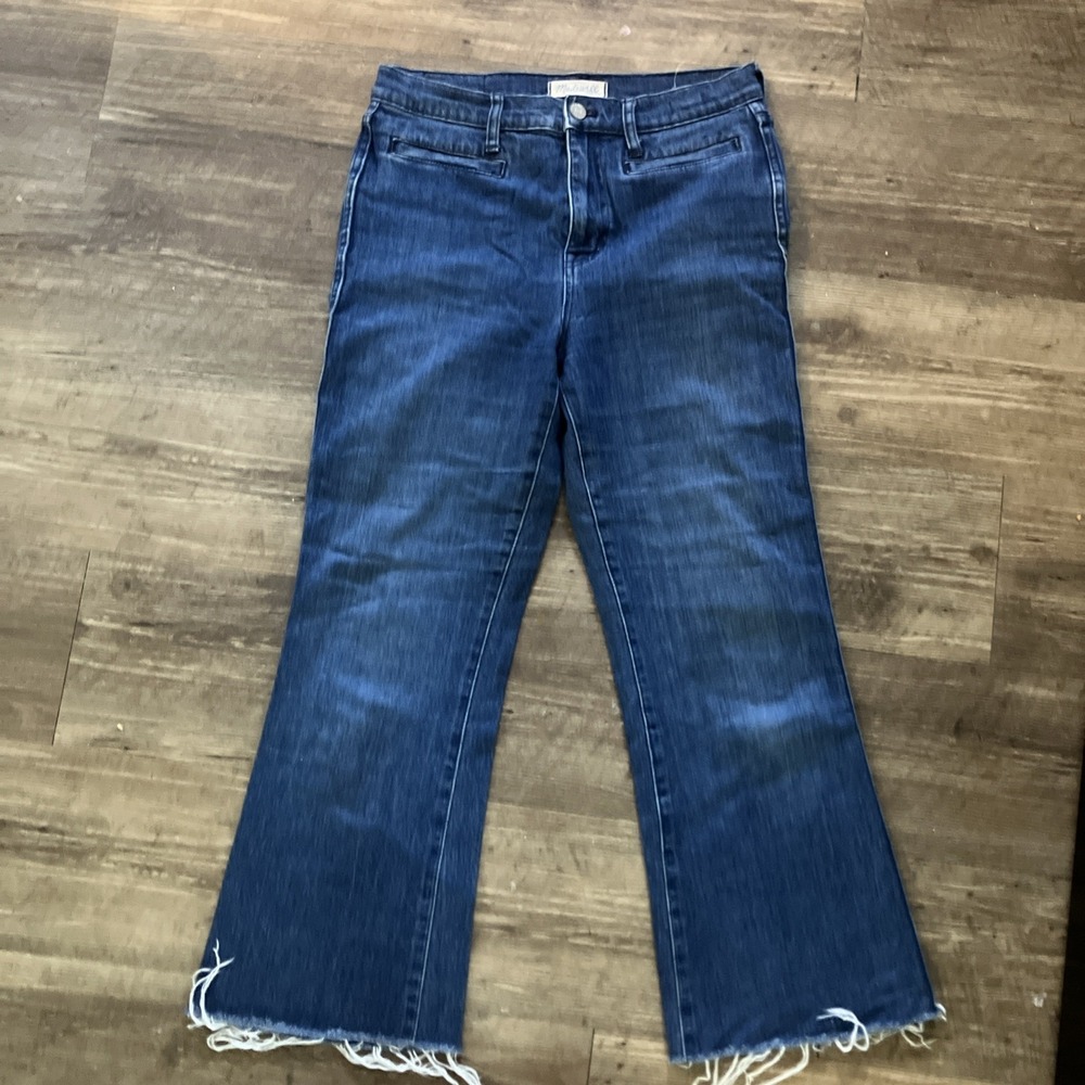 Madewell The Flea Market Flare Jeans Women's‎ 28 Blue High Rise Raw Hem